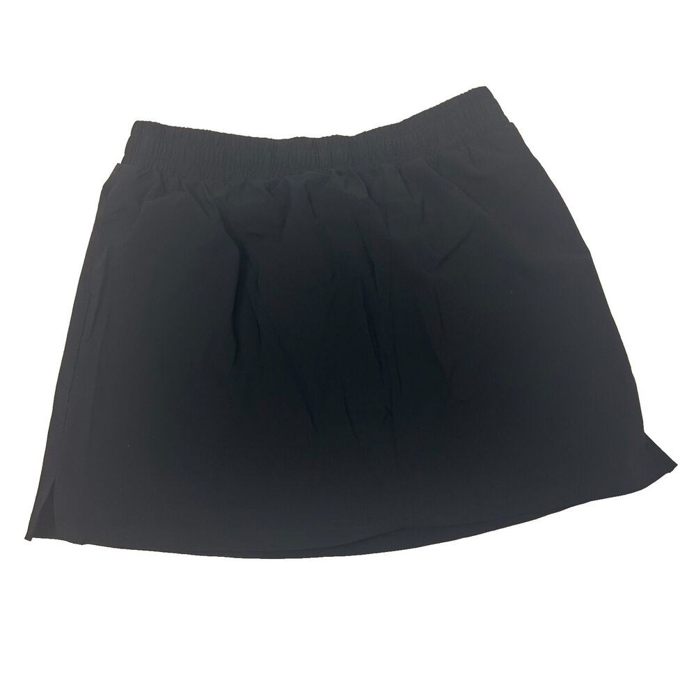 KnitLux Design Women’s Black Skort XL Elastic Waist Pull On Pockets NWT